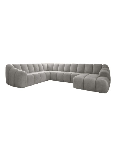 Fixed U Right Hoekbank Shell Lichtgrijs - 330x265x75 cm