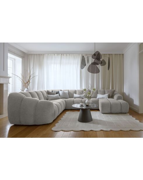 Fixed U Right Hoekbank Shell Lichtgrijs - 330x265x75 cm