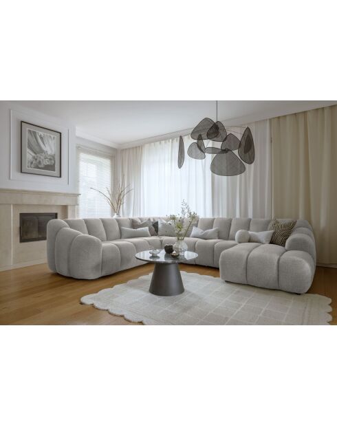 Fixed U Right Hoekbank Shell Lichtgrijs - 330x265x75 cm