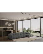 Fixiertes M-Ecksofa, rechts Cloud Gris - 315x160x76 cm