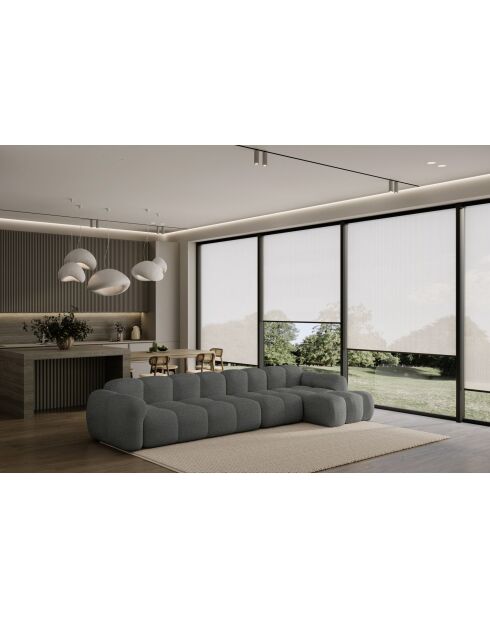 Fixiertes M-Ecksofa, rechts Cloud Gris - 315x160x76 cm