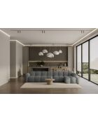 Fixiertes M-Ecksofa, rechts Cloud Gris - 315x160x76 cm