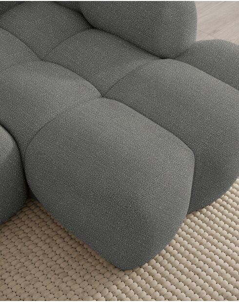 Fixiertes M-Ecksofa, rechts Cloud Gris - 315x160x76 cm