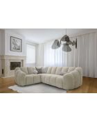 Vaste hoekbank L, links, beige, 265x205x75 cm