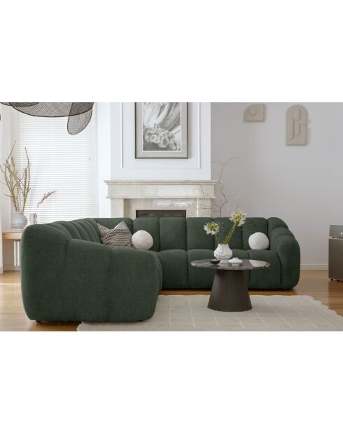 L-MAX Shell Festes Ecksofa Dunkelgrün - 265x265x75 cm