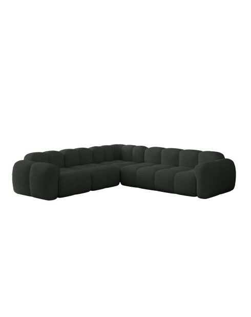 L-MAX Festes Ecksofa, symmetrische Wolke, dunkelgrün — 260 x 260 x 76 cm