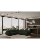 L-MAX Festes Ecksofa, symmetrische Wolke, dunkelgrün — 260 x 260 x 76 cm