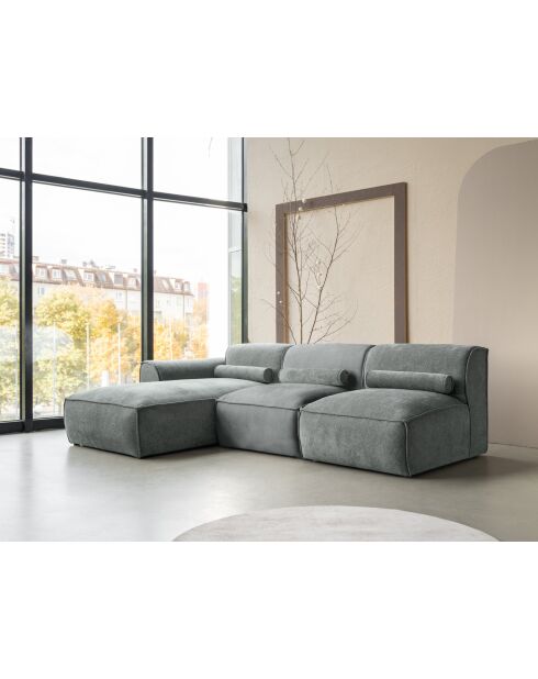 Festes Ecksofa XS, links Flex Felix Olive- 244x154x70 cm