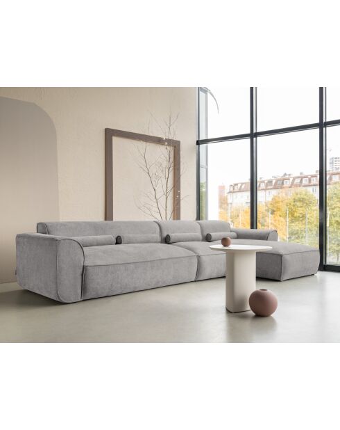 Sofá esquinero fijo M, derecho Flex Felix Gris- 340x154x70 cm