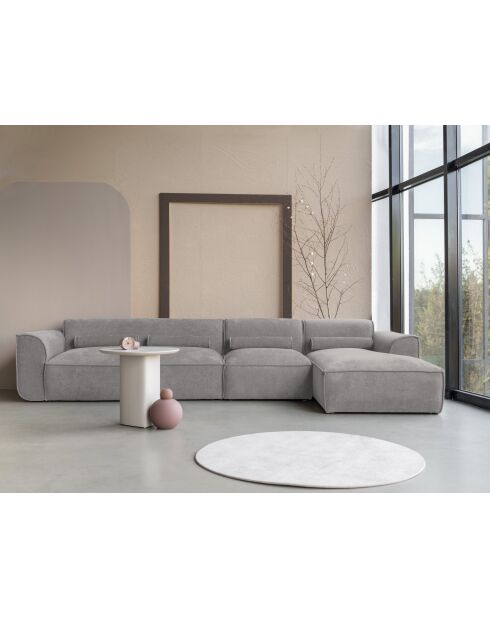 Sofá esquinero fijo M, derecho Flex Felix Gris- 340x154x70 cm