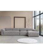 Sofá esquinero fijo M, derecho Flex Felix Gris- 340x154x70 cm