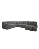 Fixed U Right Hoekbank Shell Grijs - 330x265x75 cm