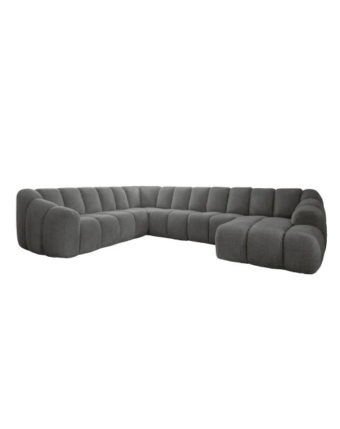 Fixed U Right Hoekbank Shell Grijs - 330x265x75 cm