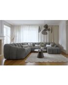 Fixed U Right Hoekbank Shell Grijs - 330x265x75 cm