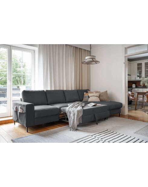 S-MAX Wandelbares rechtwinkliges Ecksofa Lofty Lilly Gray- 306 x 150 x 84 cm