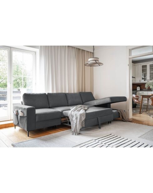 S-MAX Wandelbares rechtwinkliges Ecksofa Lofty Lilly Gray- 306 x 150 x 84 cm