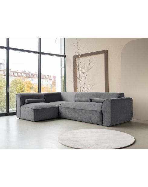 Festes L-Ecksofa, links; Flex Felix Dunkelgrau - 265x169x70 cm