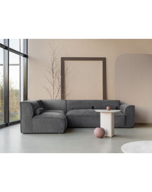 Festes L-Ecksofa, links; Flex Felix Dunkelgrau - 265x169x70 cm