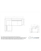 Festes L-Ecksofa, links; Flex Felix Dunkelgrau - 265x169x70 cm