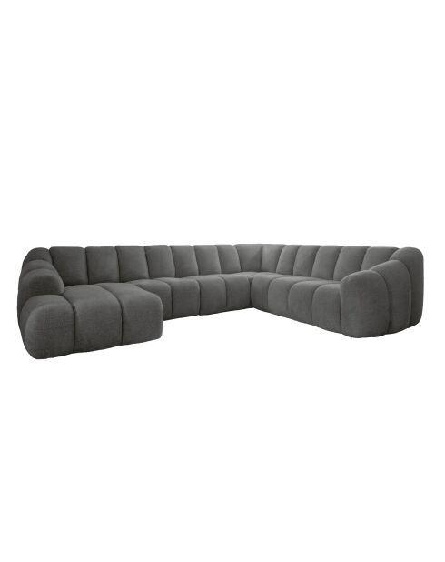 Grijze hoekbank met U-schaal naar links - 330x265x75 cm