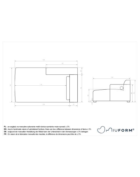 Flex Felix Olive AC/linkes Tagesbett, 92 x 154 x 70 cm