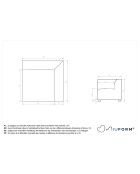 Sedia angolare Flex Felix Grigio scuro - 93x93x70 cm