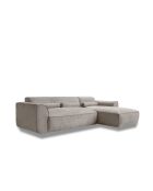 Festes Ecksofa S; gerade Flex Felix Dunkelbeige- 264x154x70 cm