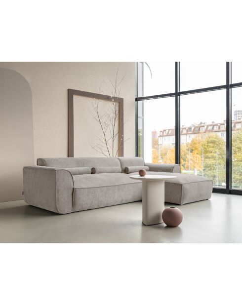 Festes Ecksofa S; gerade Flex Felix Dunkelbeige- 264x154x70 cm