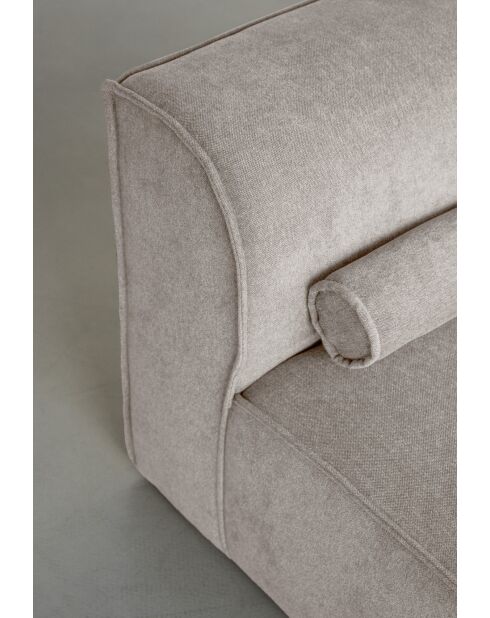 Festes Ecksofa S; gerade Flex Felix Dunkelbeige- 264x154x70 cm