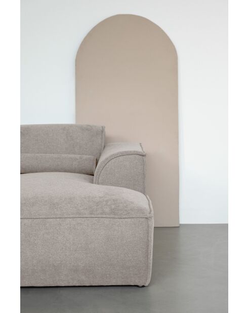 Festes Ecksofa S; gerade Flex Felix Dunkelbeige- 264x154x70 cm