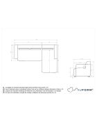 Festes Ecksofa S; gerade Flex Felix Dunkelbeige- 264x154x70 cm