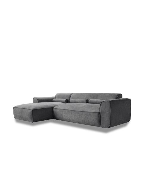 Festes S-Ecksofa, links Flex Felix Dunkelgrau- 264x154x70 cm