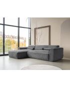 Festes S-Ecksofa, links Flex Felix Dunkelgrau- 264x154x70 cm