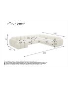 Festes U-Ecksofa, rechts Cloud Terracotta - 328x260x76 cm