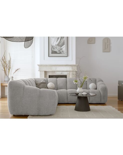 L-MAX Shell Festes Ecksofa Hellgrau - 265x265x75 cm