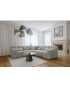 L-MAX Shell Festes Ecksofa Hellgrau - 265x265x75 cm
