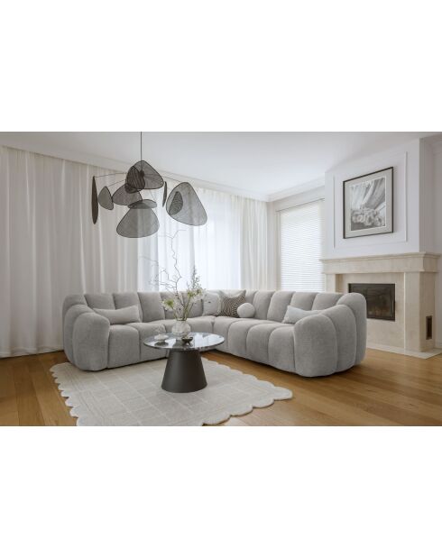L-MAX Shell Festes Ecksofa Hellgrau - 265x265x75 cm