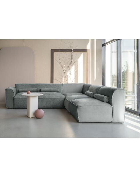 L-MAX festes Ecksofa, rechts Flex Felix Olive- 265x248x70 cm
