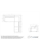 L-MAX vaste hoekbank, rechts Flex Felix Olive- 265x248x70 cm