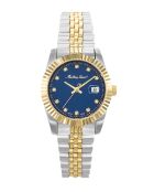 Ronda 585 H3 Quarzuhr für Damen, hergestellt in der Schweiz, zweifarbiger Silber-/Goldstahl