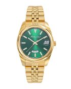 Reloj de acero dorado RONDA 517 Day-Date para mujer fabricado en Suiza