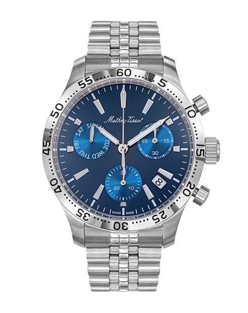 Chrono Swiss Made Ronda Z61 zilverkleurig stalen herenhorloge