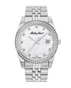 RONDA 515 H3 Quartz dameshorloge van Zwitserse makelij in zilverstaal