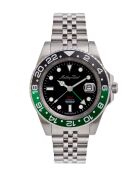 Automatisch peseux P293 horloge van Zwitserse makelij voor heren, zilverkleurig staal