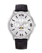 Orologio da uomo al quarzo RONDA 706.3 Swiss Made in pelle nera