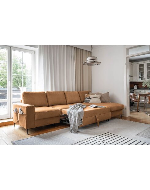 S-MAX Wandelbares Ecksofa rechtwinklig Lofty Lilly Brick- 306x150x84 cm