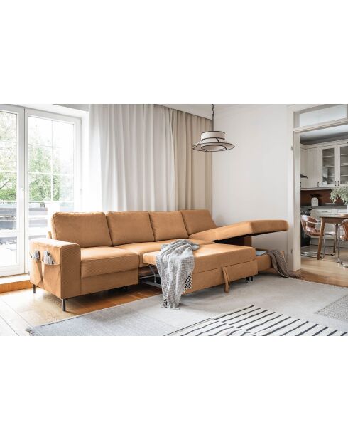 S-MAX Wandelbares Ecksofa rechtwinklig Lofty Lilly Brick- 306x150x84 cm
