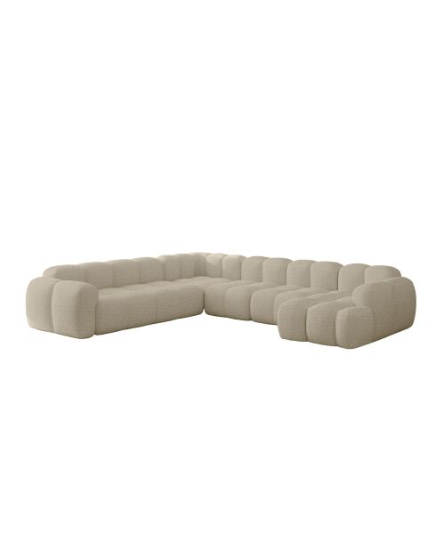 Vaste U-hoekbank, links Cloud Beige- 328x260x76 cm