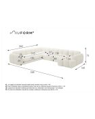 Vaste U-hoekbank, links Cloud Beige- 328x260x76 cm