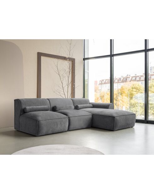 Festes Ecksofa XS, rechts Flex Felix Dunkelgrau - 244x154x70 cm